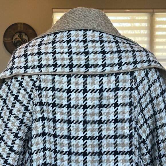 Vtg 60's Cape Reversible Wrap Coat Scarf Jacket Coat One Size S M L XL Check - Picture 7 of 16